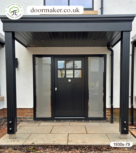 accoya door 1930s style and sandblast sidelights